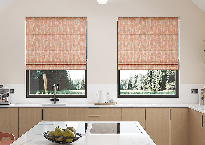 Rolling Hills Velvet, Apricot - Motorised Roman Blind - Image 3